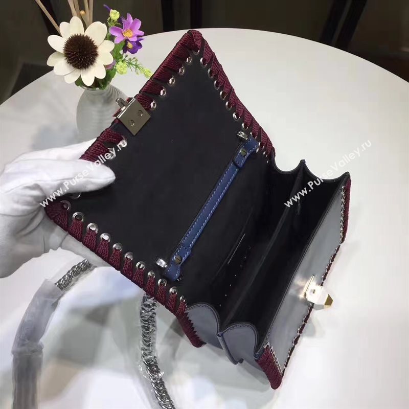 Fendi mini kan I navy coffee v bag 5555