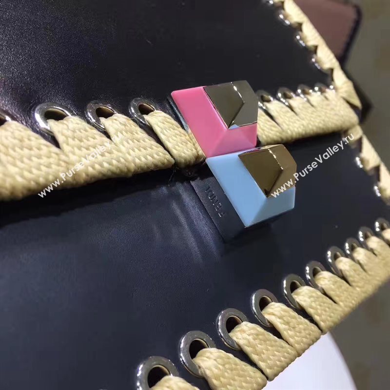 Fendi mini kan I black yellow v bag 5556