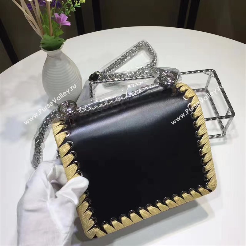 Fendi mini kan I black yellow v bag 5556