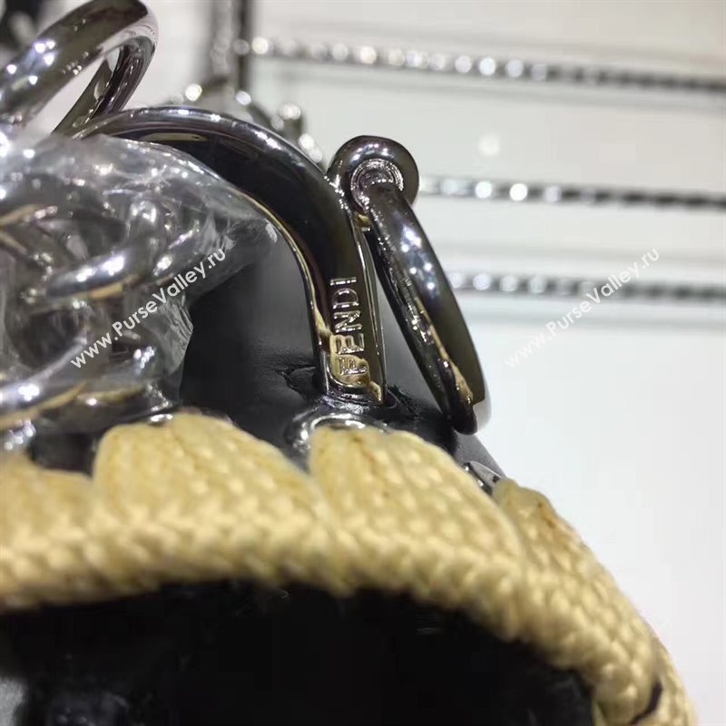 Fendi mini kan I black yellow v bag 5556