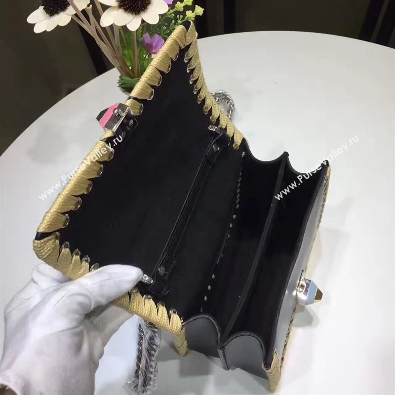 Fendi mini kan I black yellow v bag 5556