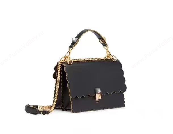 Fendi medium kan I black gold v bag 5557