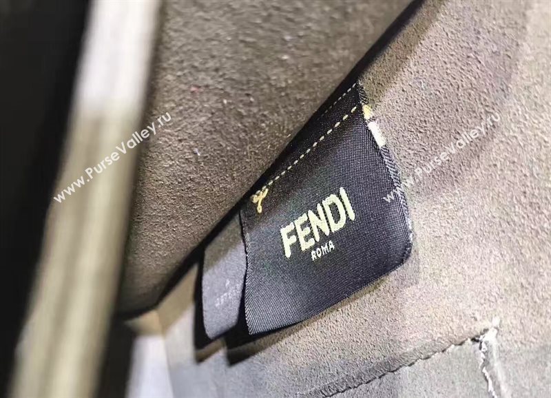 Fendi medium kan I navy v hardware silver bag 5558