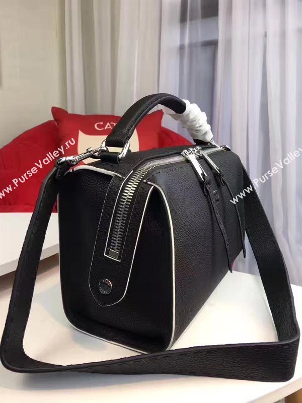 Fendi lei selleria black silver v bag 5566