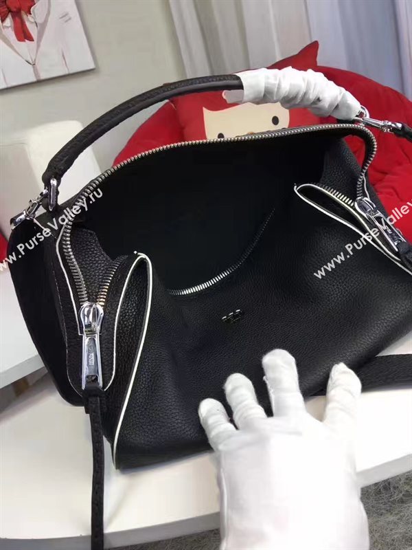 Fendi lei selleria black silver v bag 5566