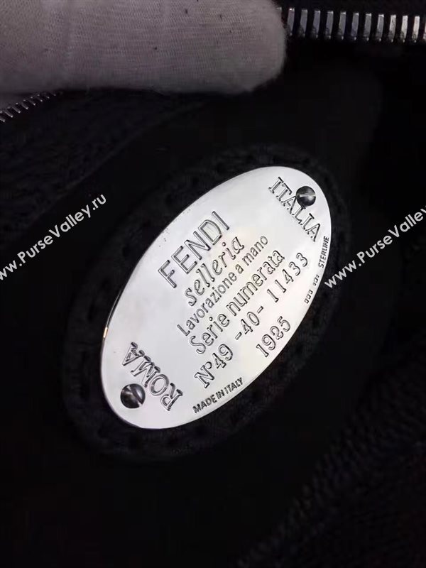Fendi lei selleria black silver v bag 5566