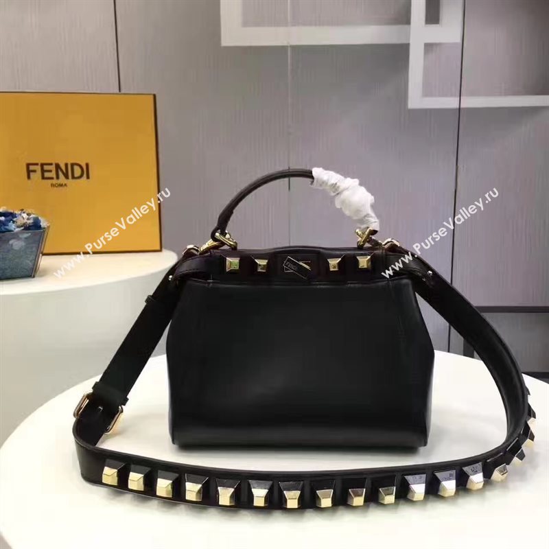 Fendi mini peekaboo black v gold you strap bag 5568