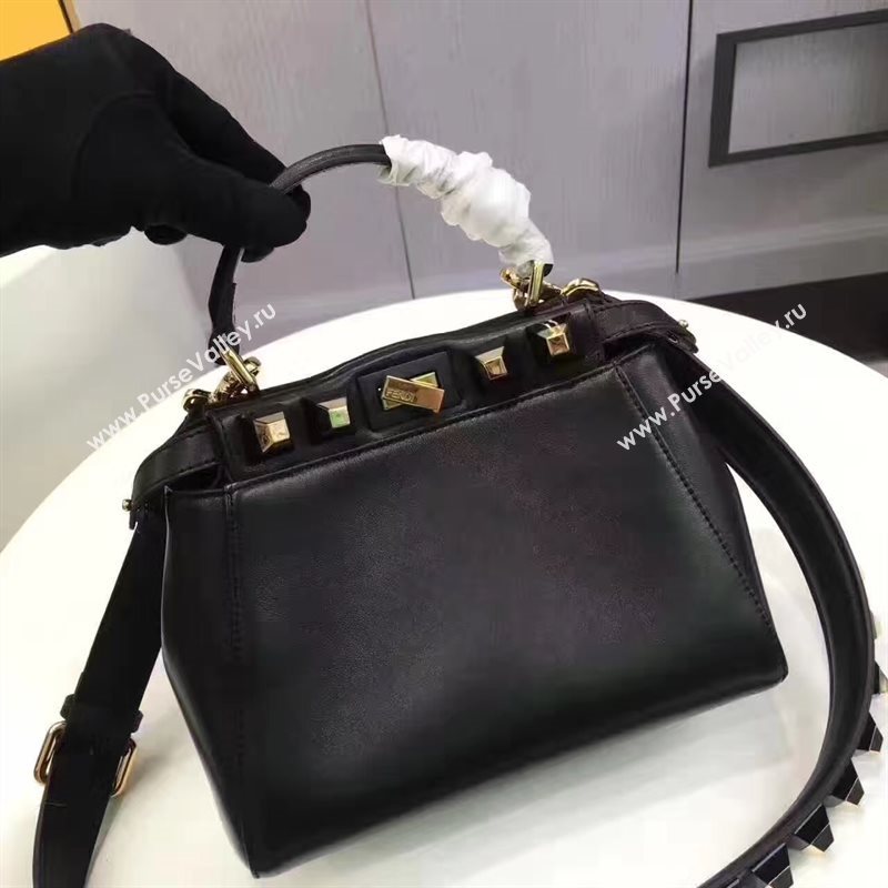 Fendi mini peekaboo black v gold you strap bag 5568