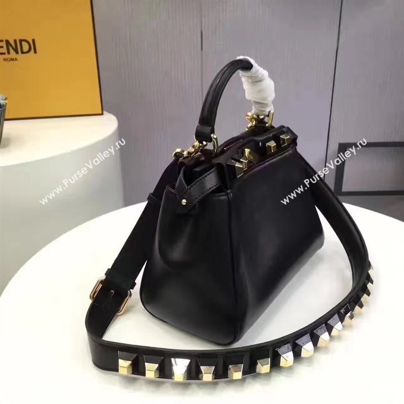 Fendi mini peekaboo black v gold you strap bag 5568