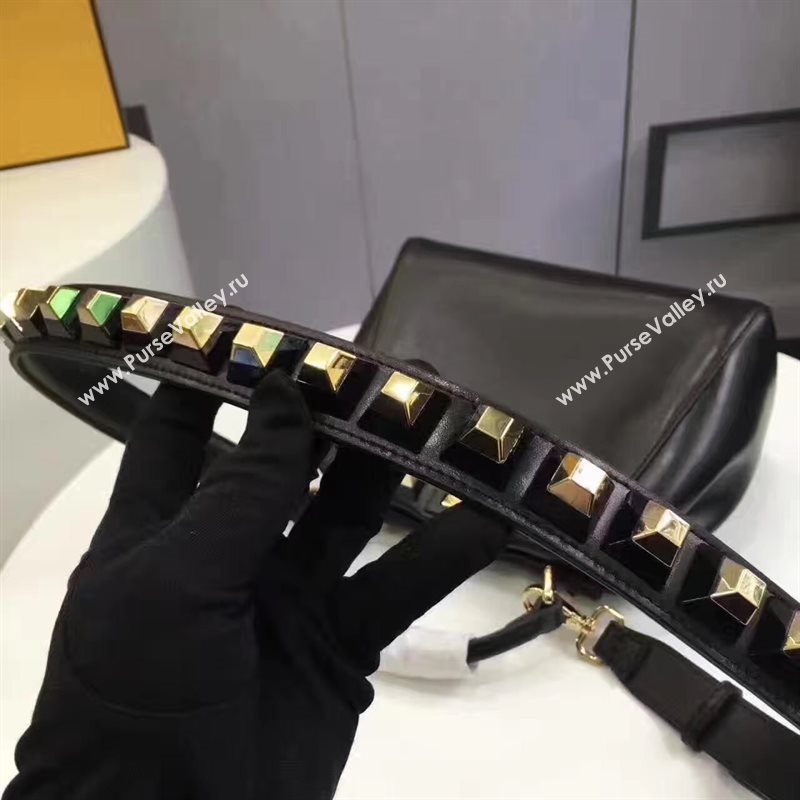 Fendi mini peekaboo black v gold you strap bag 5568