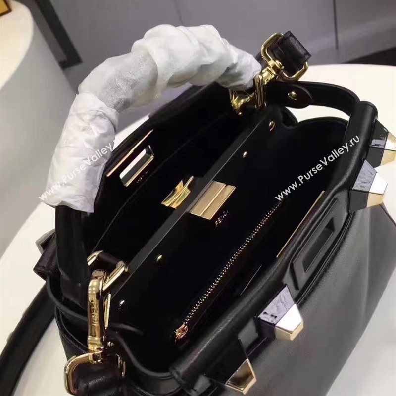 Fendi mini peekaboo black v gold you strap bag 5568