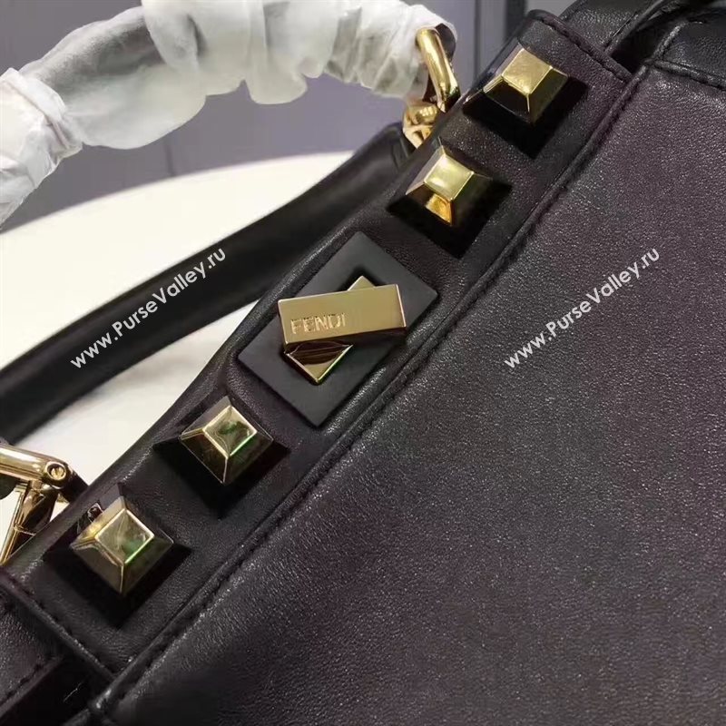 Fendi mini peekaboo black v gold you strap bag 5568