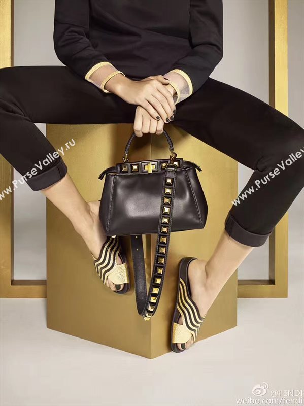 Fendi mini peekaboo red v you strap bag 5569