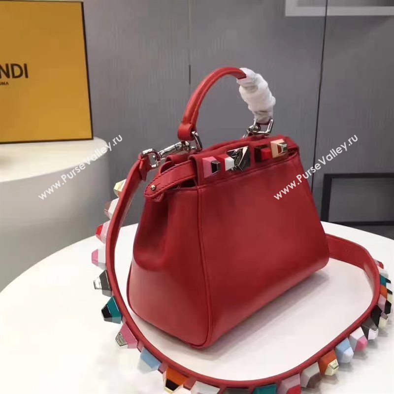 Fendi mini peekaboo red v you strap bag 5569
