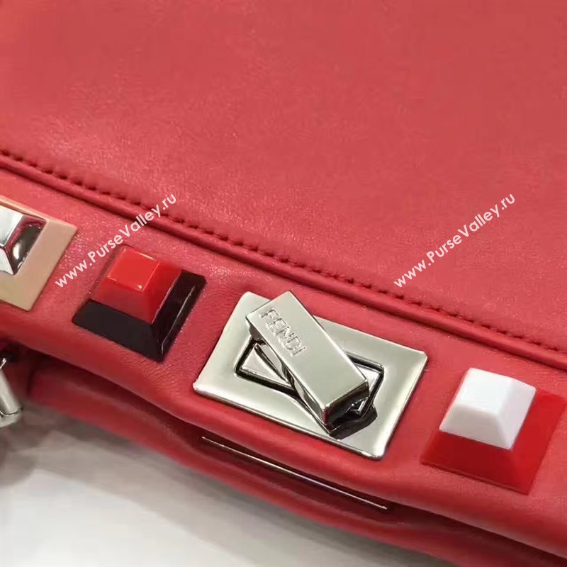 Fendi mini peekaboo red v you strap bag 5569