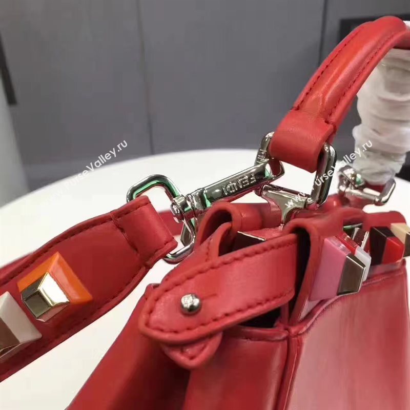 Fendi mini peekaboo red v you strap bag 5569