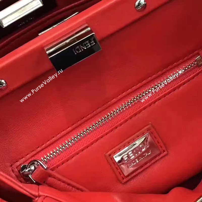 Fendi mini peekaboo red v you strap bag 5569