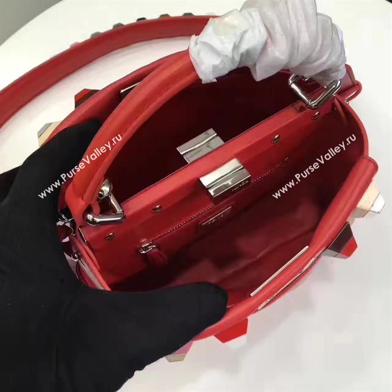 Fendi mini peekaboo red v you strap bag 5569