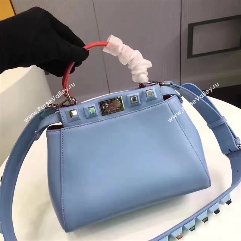 Fendi mini peekaboo light blue v you strap bag 5570