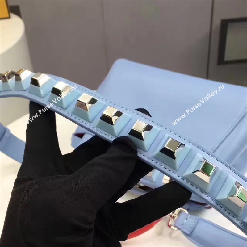 Fendi mini peekaboo light blue v you strap bag 5570