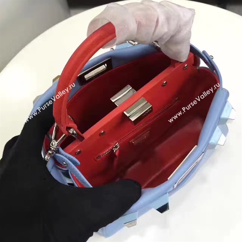 Fendi mini peekaboo light blue v you strap bag 5570