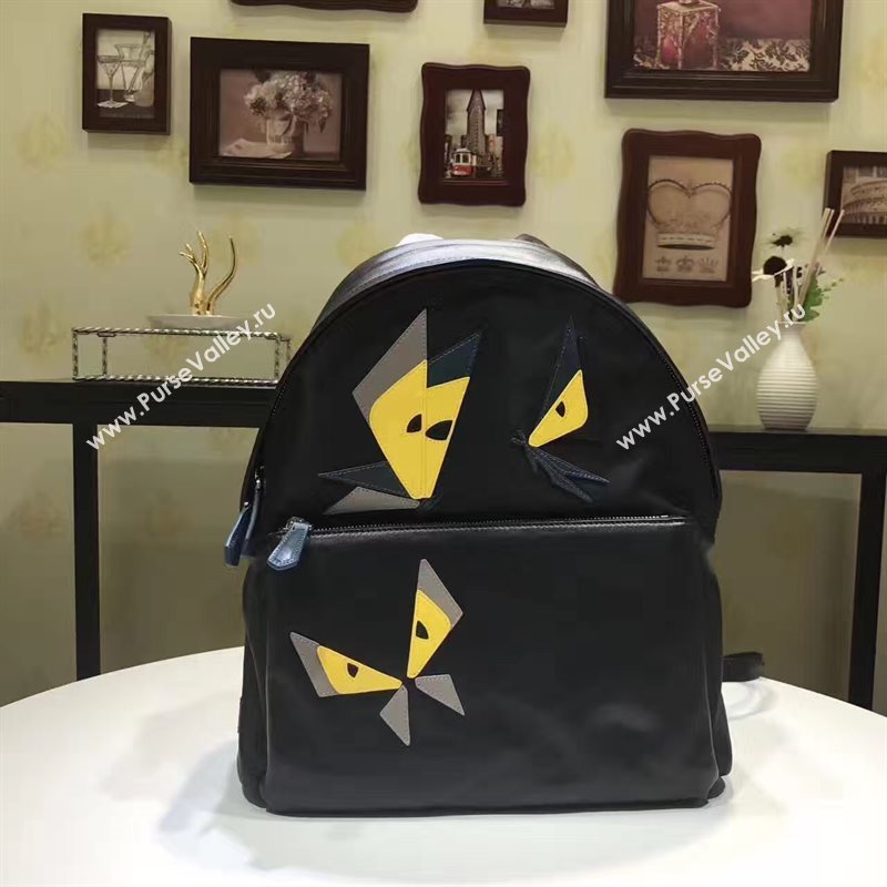 Fendi large backpack black yellow v bag 5571