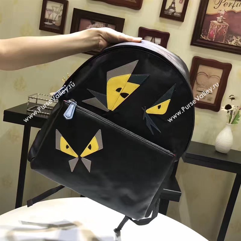 Fendi large backpack black yellow v bag 5571