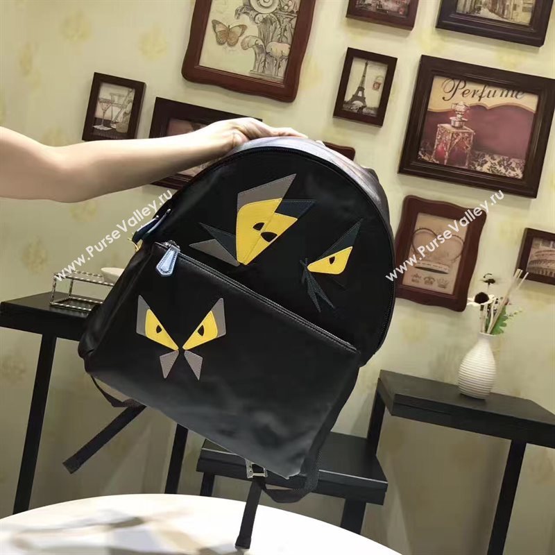 Fendi large backpack black yellow v bag 5571
