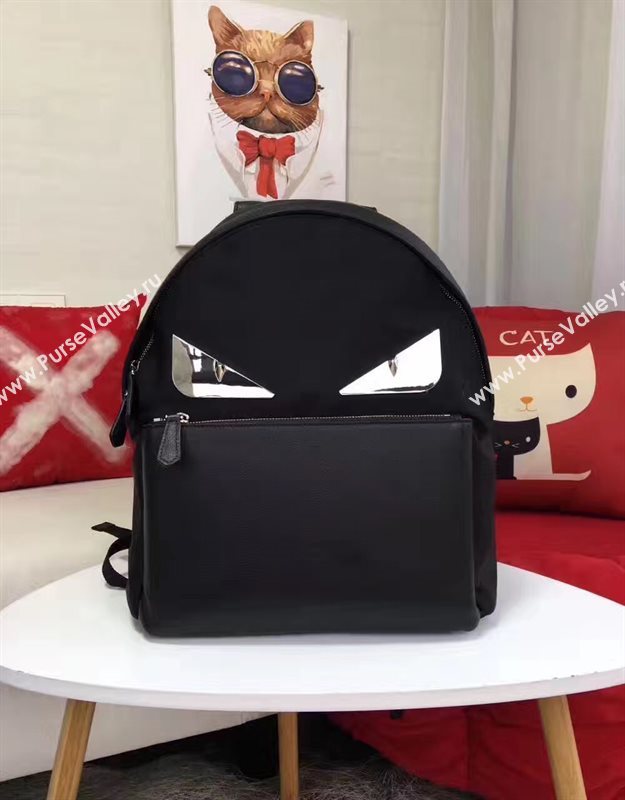 Fendi large backpack black silver v bag 5572