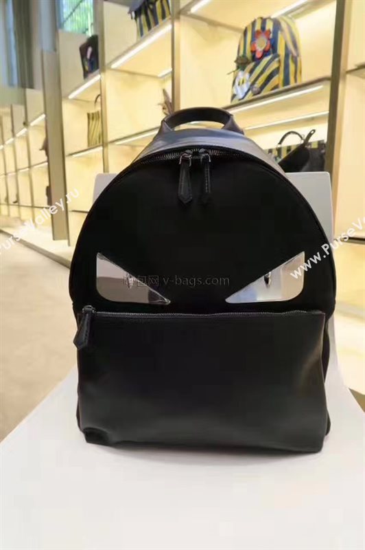 Fendi large backpack black silver v bag 5572