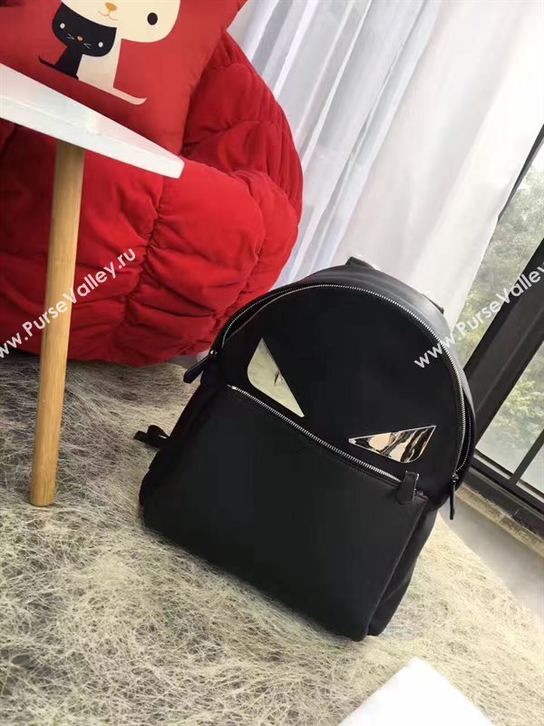 Fendi large backpack black silver v bag 5572