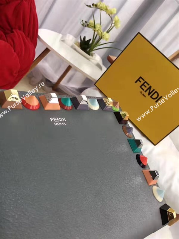 Fendi gray v clutch rainbow bag 5575
