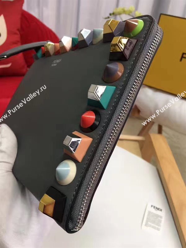 Fendi gray v clutch rainbow bag 5575