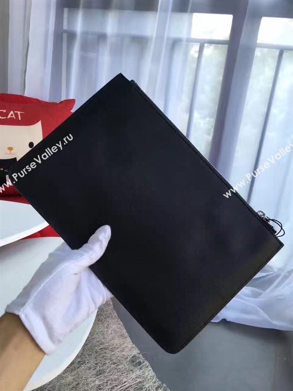 Fendi black v clutch orange bag 5576