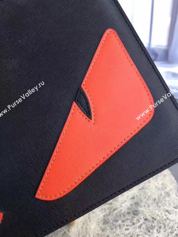 Fendi black v clutch orange bag 5576