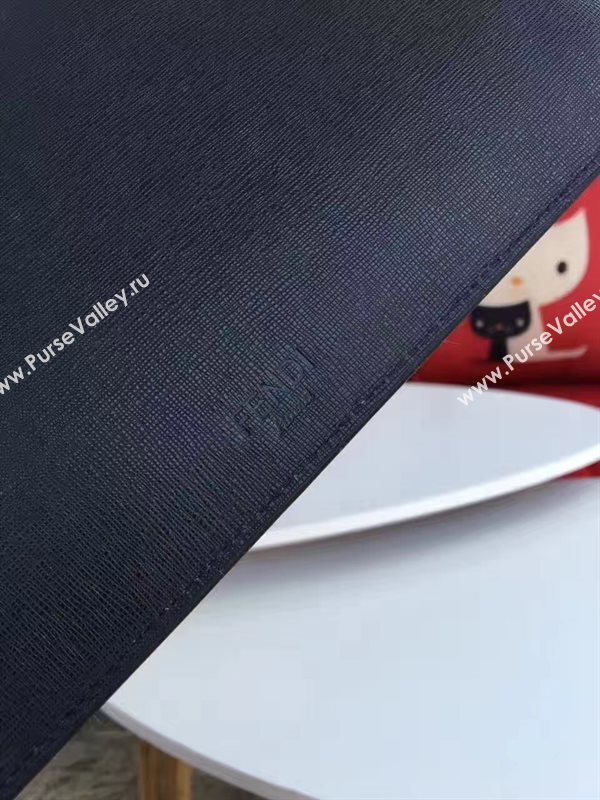 Fendi black v clutch orange bag 5576