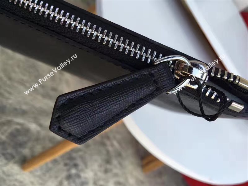 Fendi black v clutch orange bag 5576