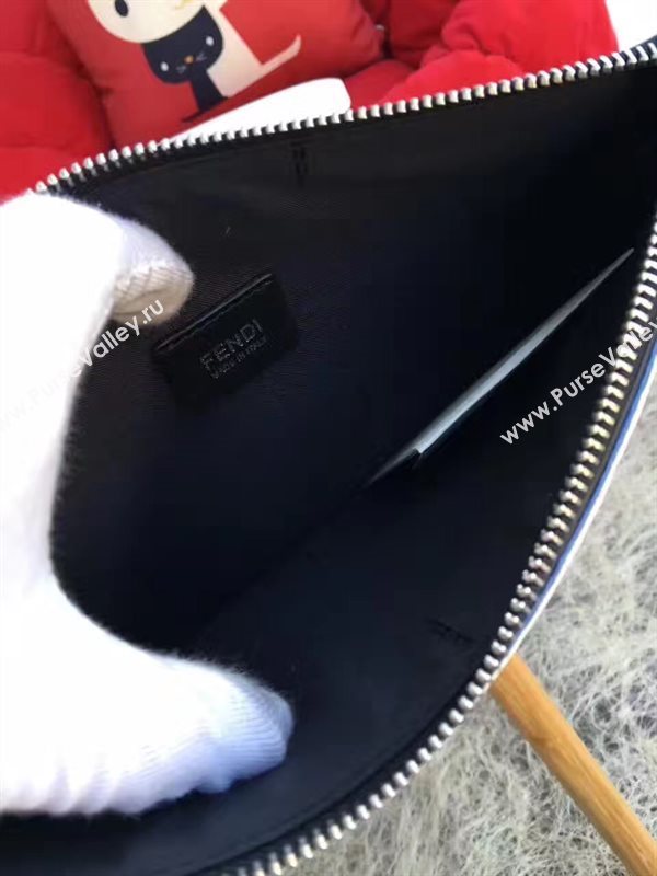 Fendi tri black clutch yellow bag 5577