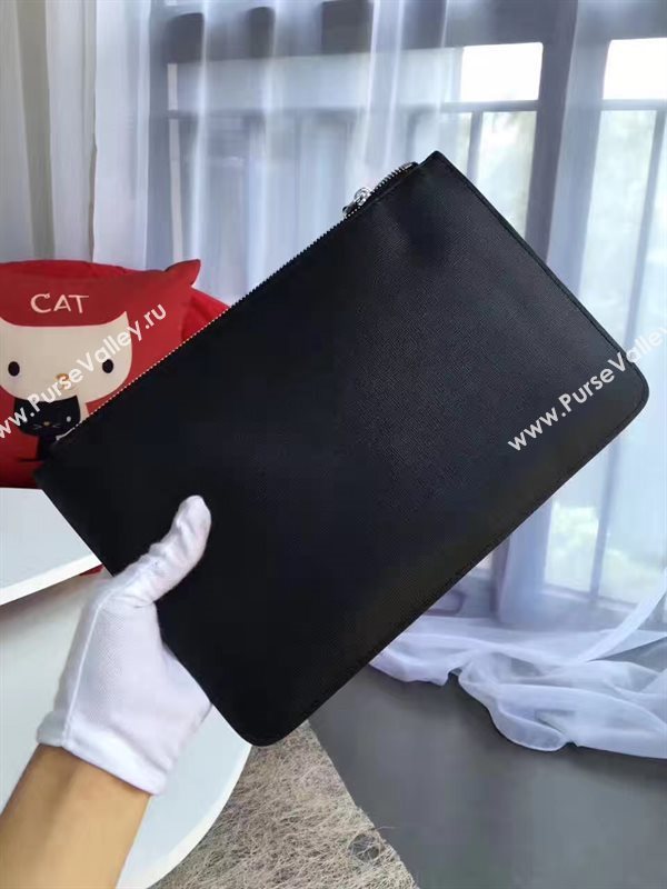 Fendi black clutch zipper bag 5579