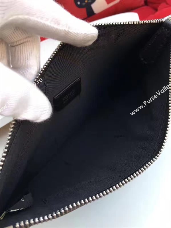 Fendi black clutch zipper bag 5579