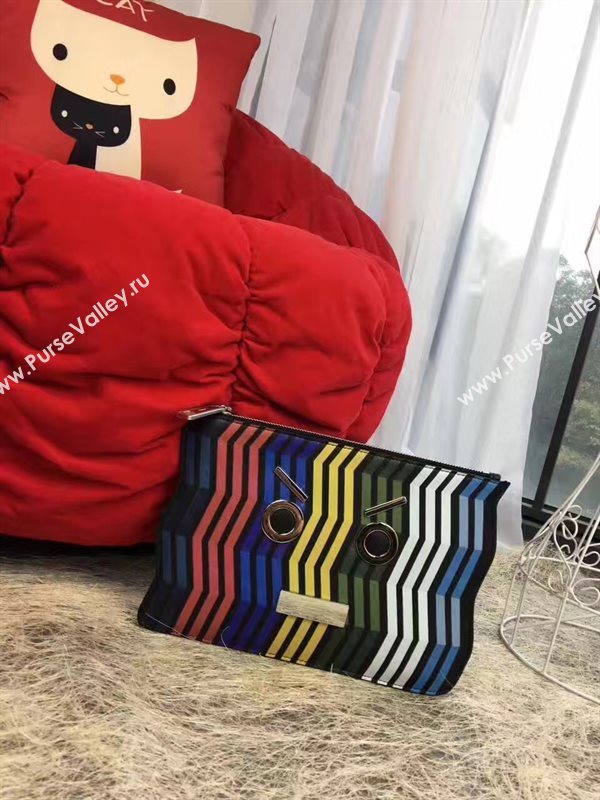 Fendi tri rainbow clutch zipper bag 5580