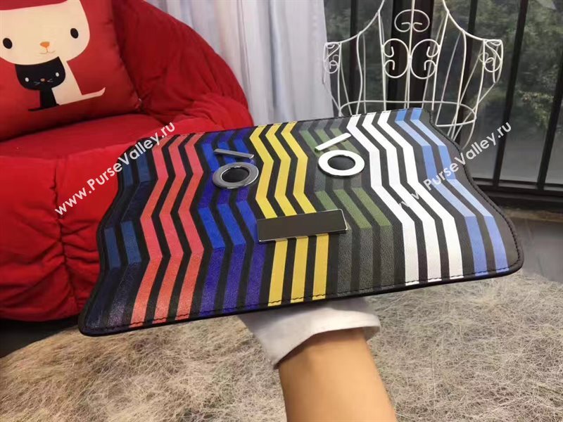 Fendi tri rainbow clutch zipper bag 5580