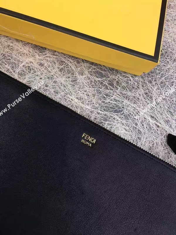 Fendi black v silver clutch hardware bag 5581