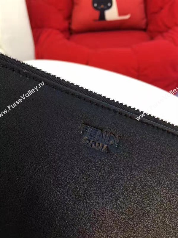 Fendi black v clutch gray bag 5582