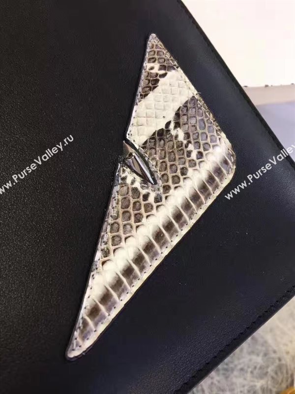 Fendi black v clutch gray bag 5582