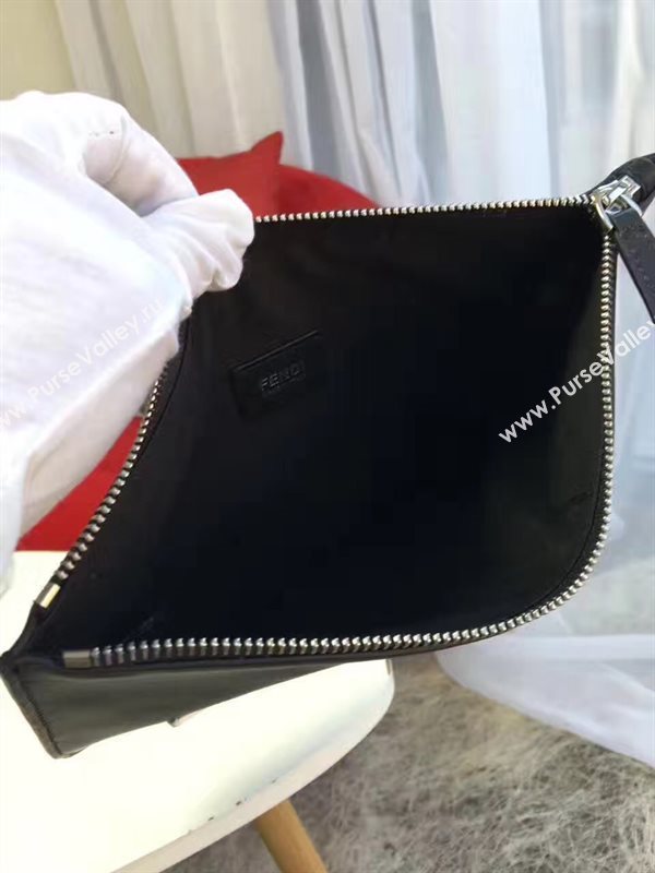 Fendi black v clutch white bag 5583