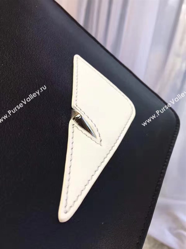 Fendi black v clutch white bag 5583