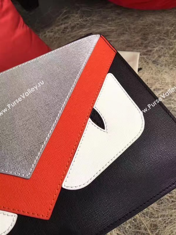 Fendi clutch gray black bag 5585