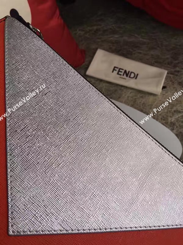 Fendi clutch gray black bag 5585