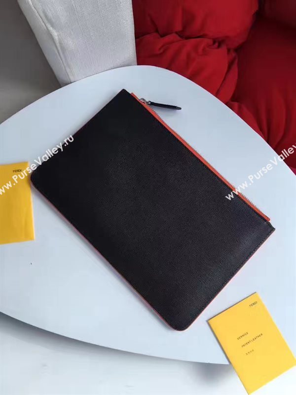 Fendi clutch white red bag 5587